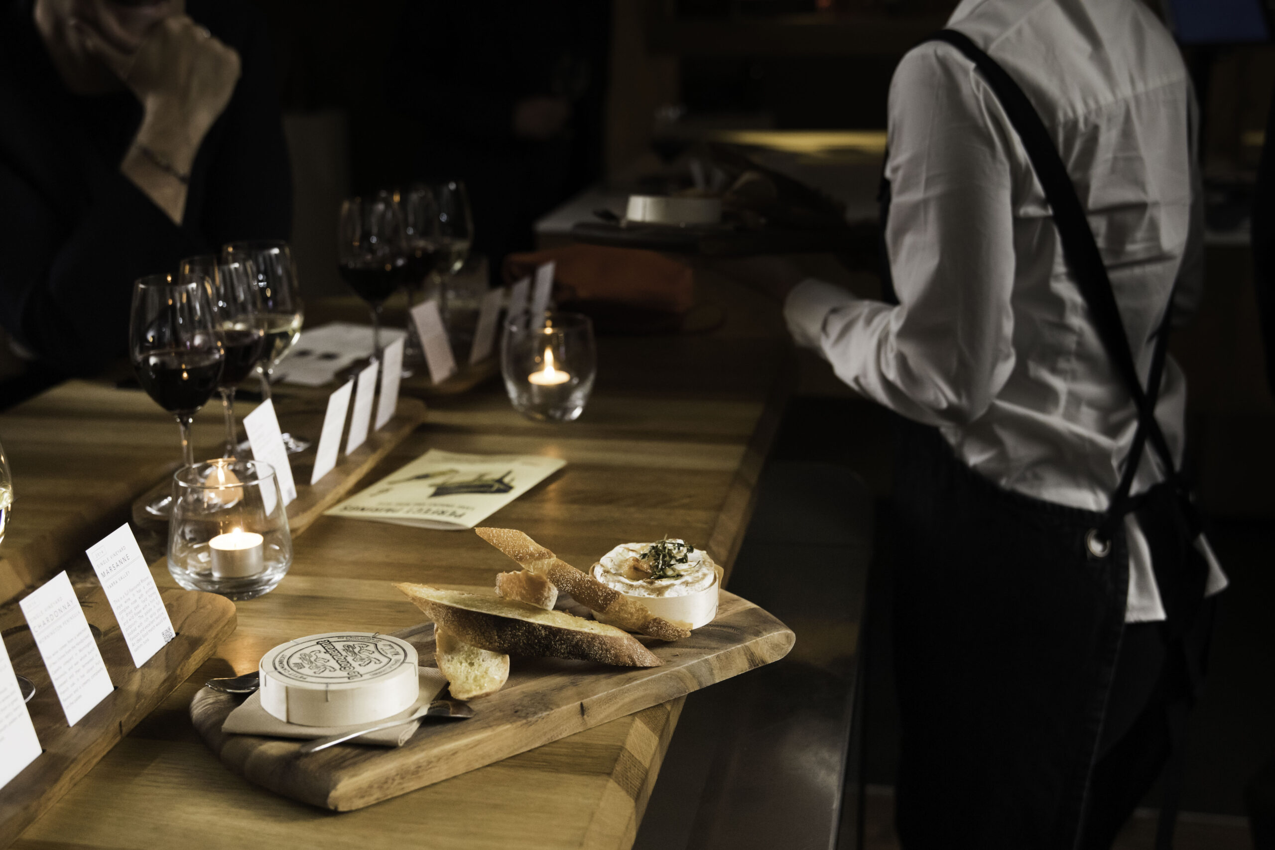 A cheese and wine pairing at Handpicked Wines Cellar Door in Sydney.