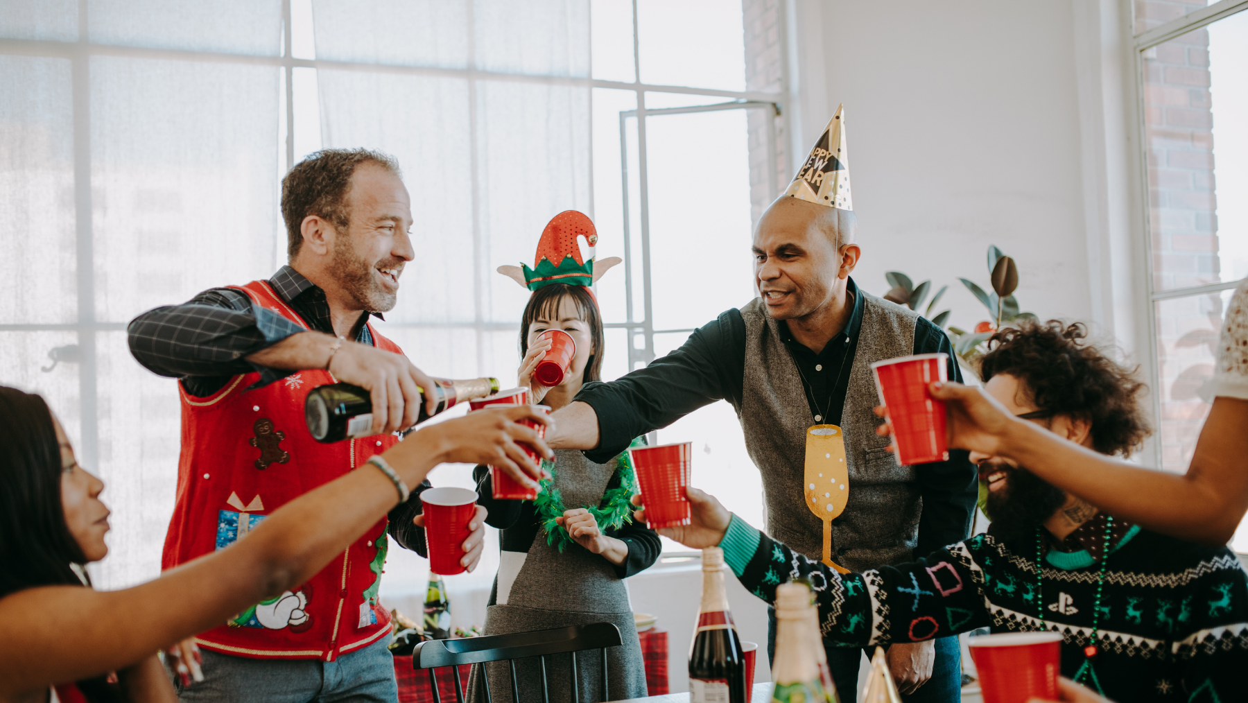 People celebrating Christmas in July in Sydney