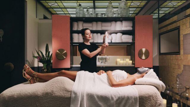 A woman getting a massage at Spa Q Sydney