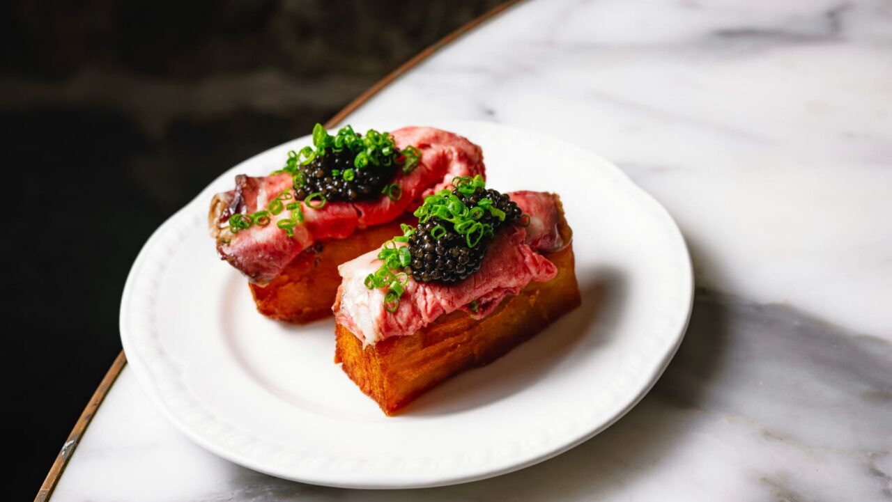 Roast beef and caviar from The Cut Bar & Grill in Sydney