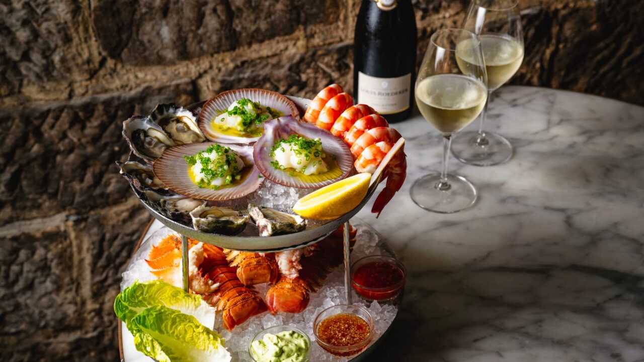 A seafood tower in The Rocks, Sydney