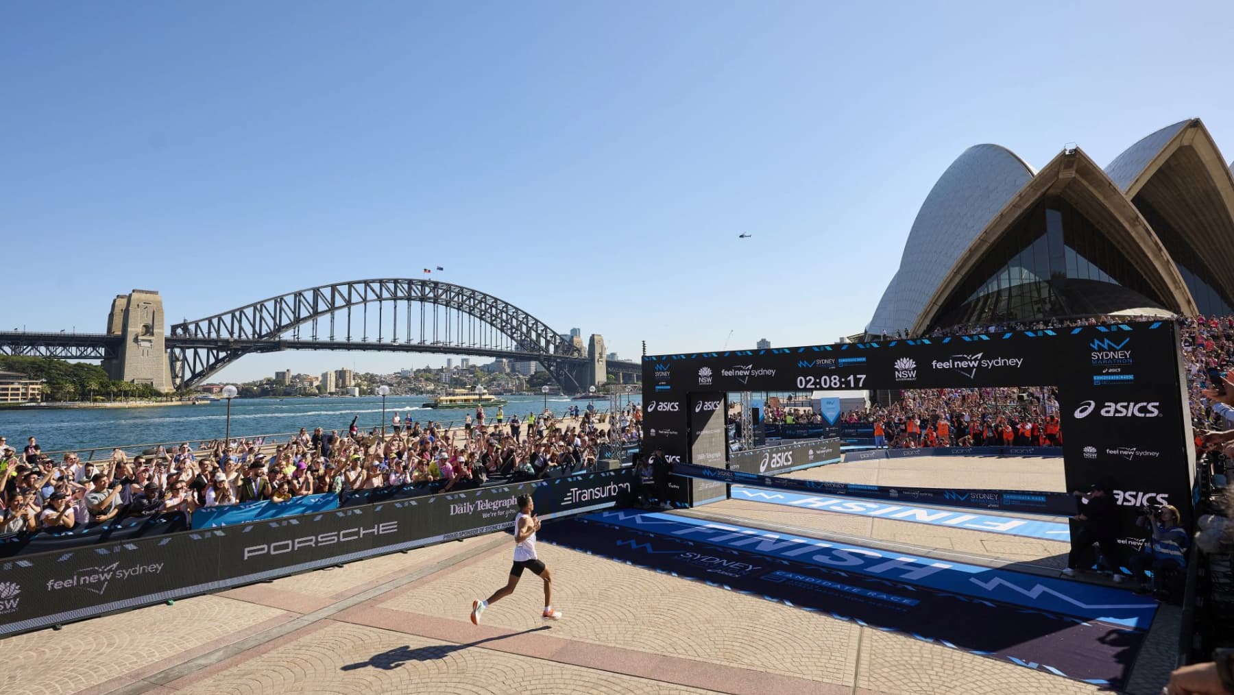 Sydney Marathon finishing line at the Sydney Opera House